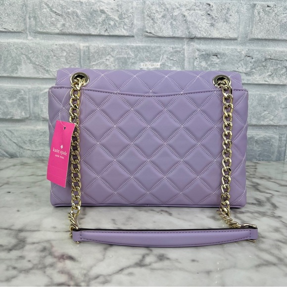 Kate Spade Natalia Quilted Leather Medium Flap Chain Shoulder Bag Crossbody - Picture 6 of 13